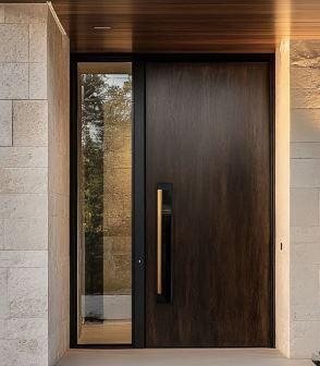 Timber pivot front door